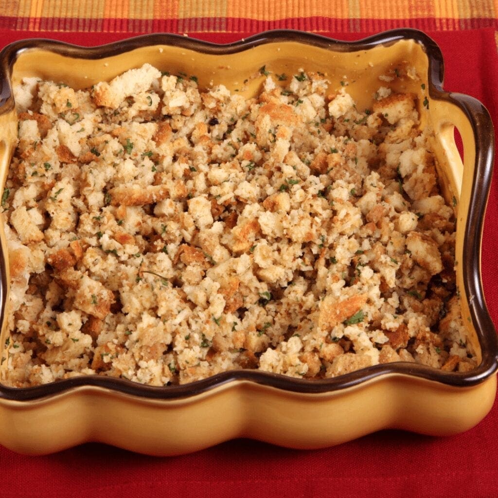 Dressing in Pretty Casserole Dish