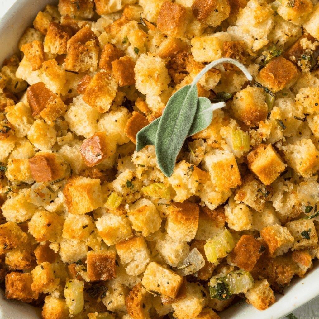 Serving Thanksgiving Stuffing