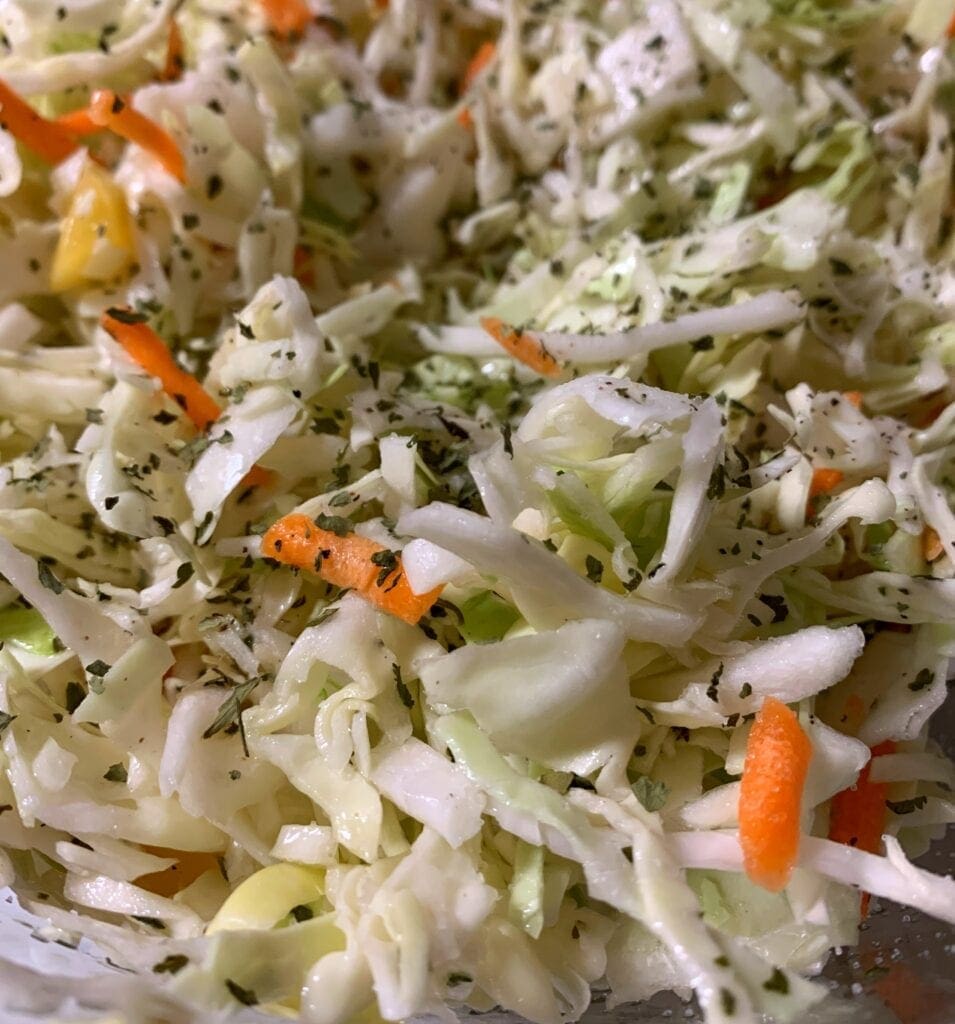 Sweet and Tangy Cilantro Lime Slaw Up Close