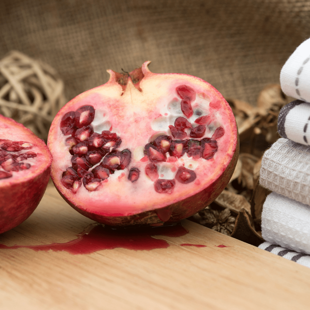 Pomegranate Showing the Seeds Inside the Fruit