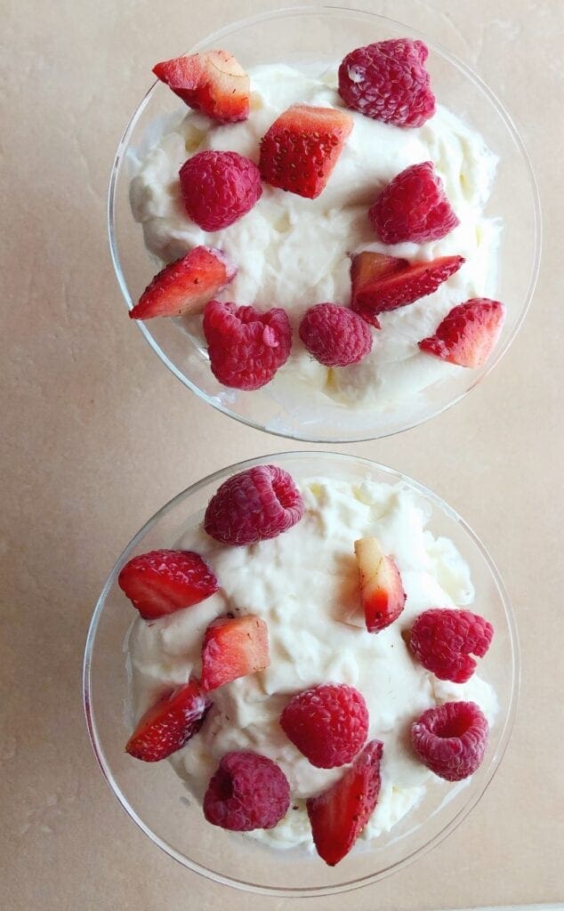 Strawberry and Raspberry Cream Dessert