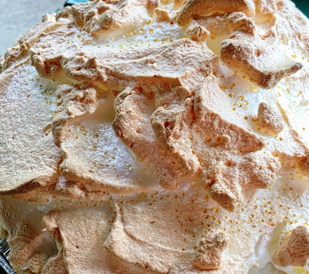 Close up of Meringue Topping After it is Baked