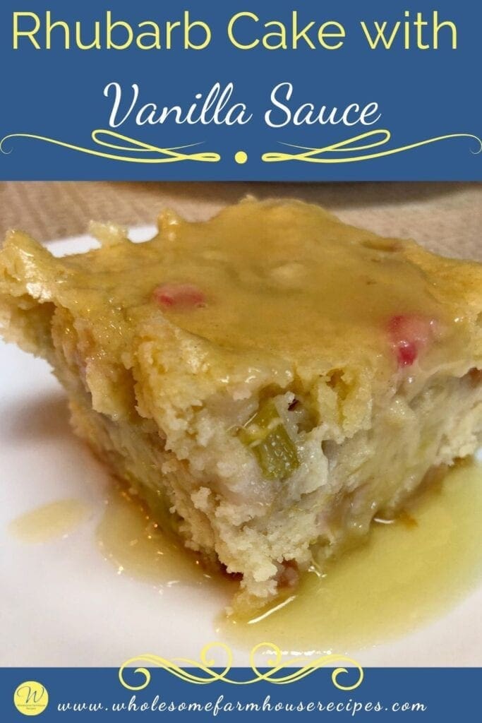 Rhubarb Cake with Vanilla Sauce