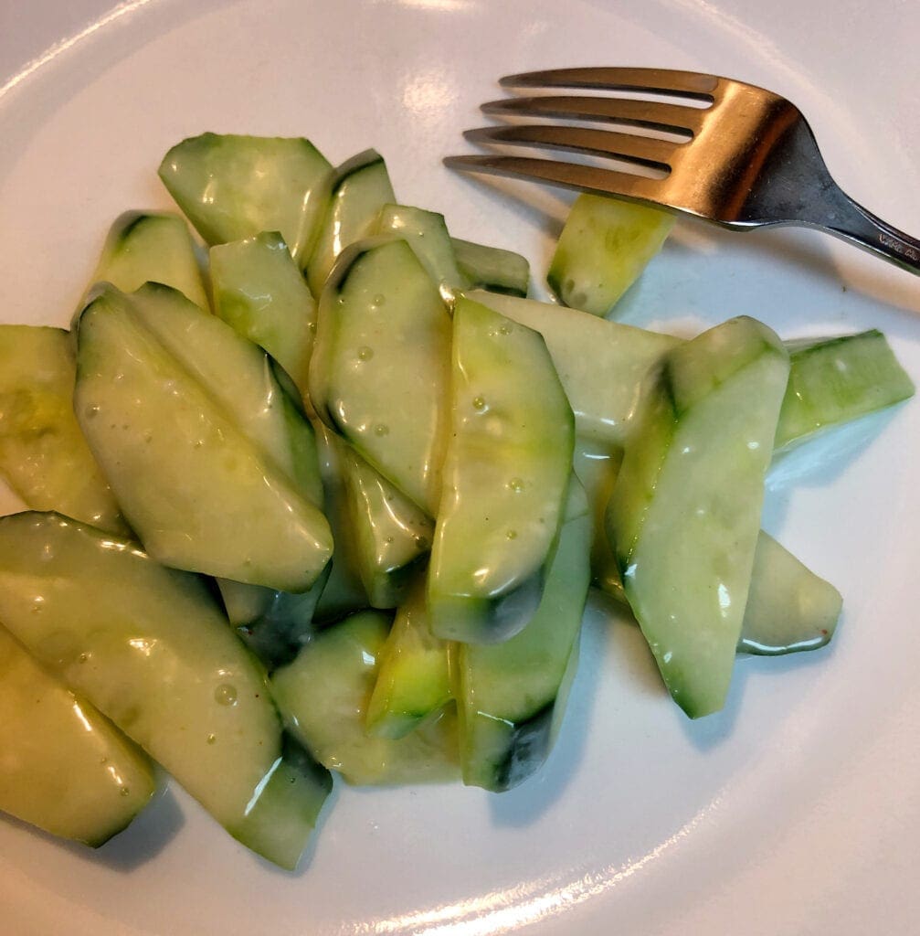 Enjoying the Cucumber Side Dish