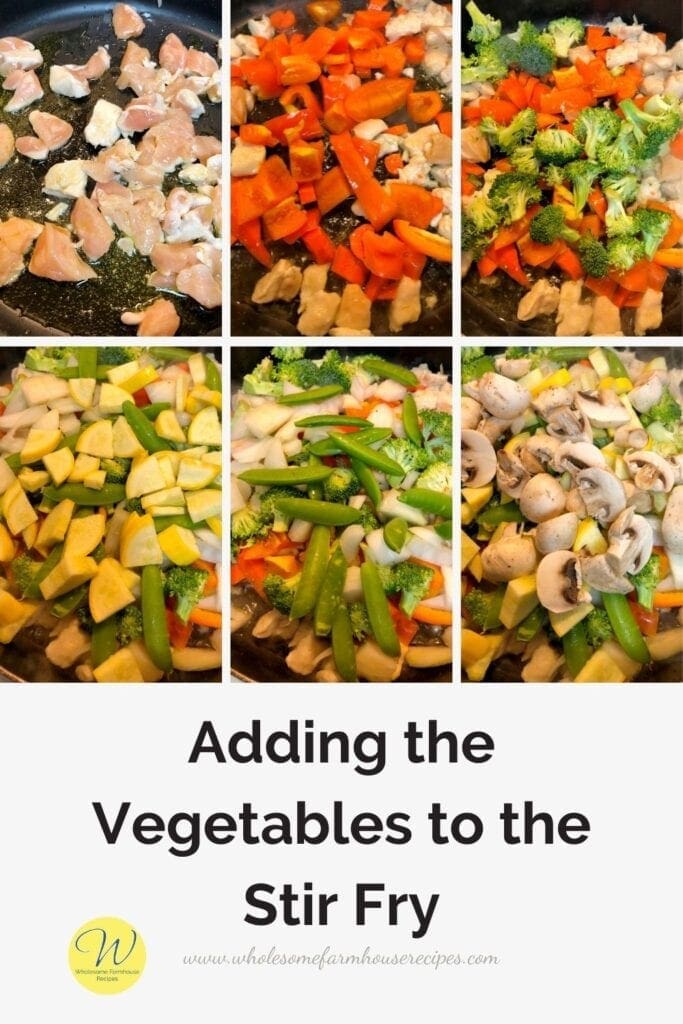 Adding the Vegetables to the Stir Fry