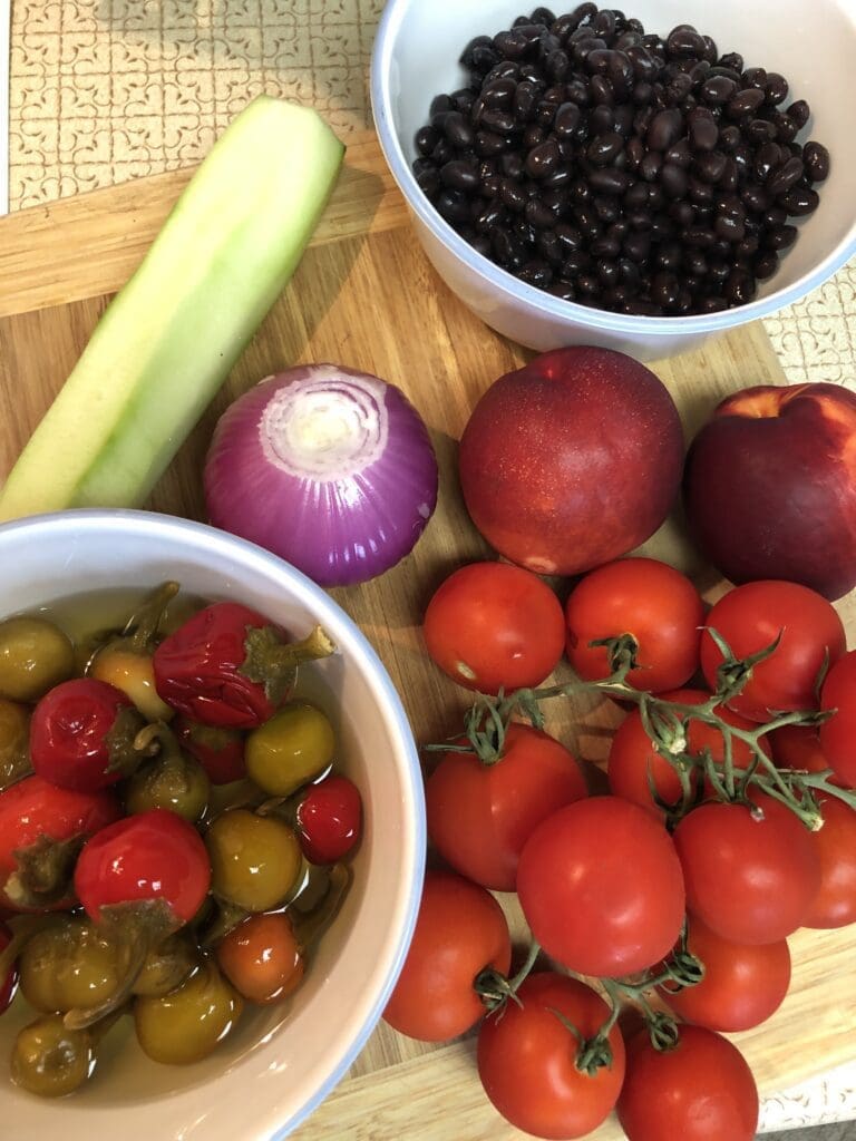 Fresh Ingredients Ready to Start Dicing