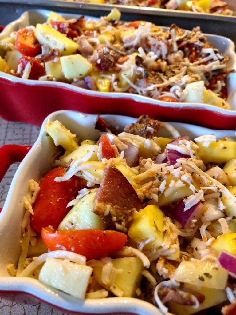 Zucchini Casserole Ready to Go in the Oven