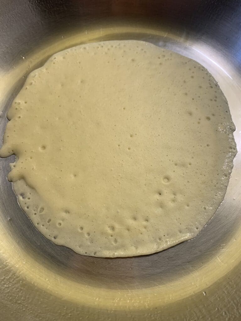 Frying the Thin Crepe Batter