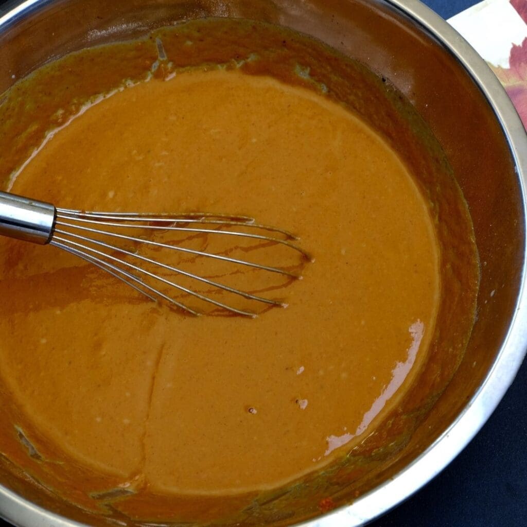 Mixing the Pumpkin Pie Filling