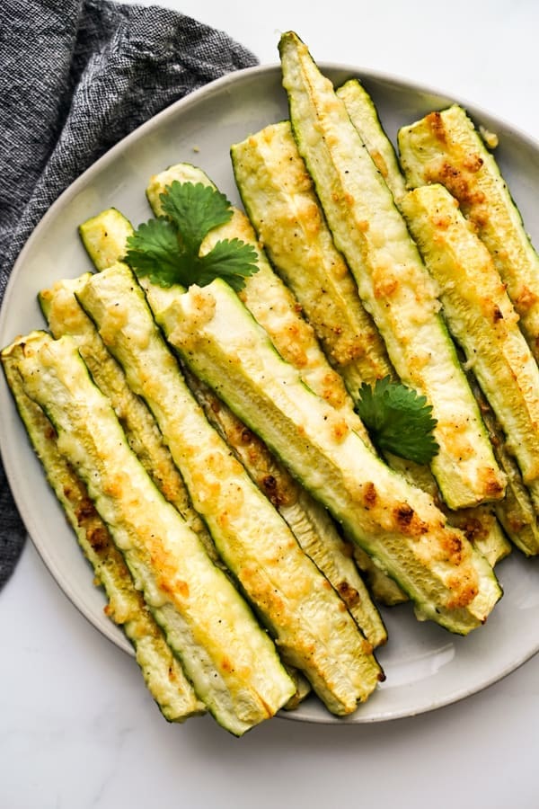 roasted-zucchini-with garlic parmesan