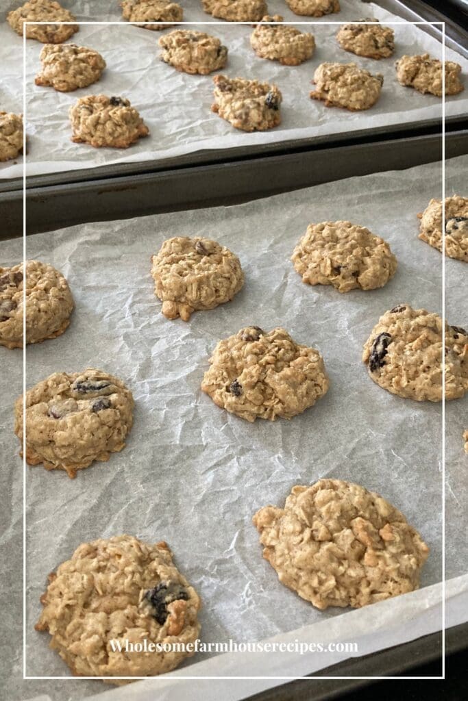 cooling cookies on baking trays