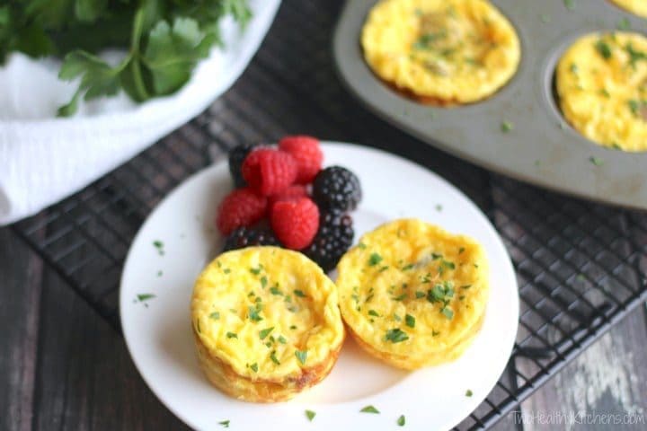 Mini Crustless Quiche Cups with Sausage and Cheese