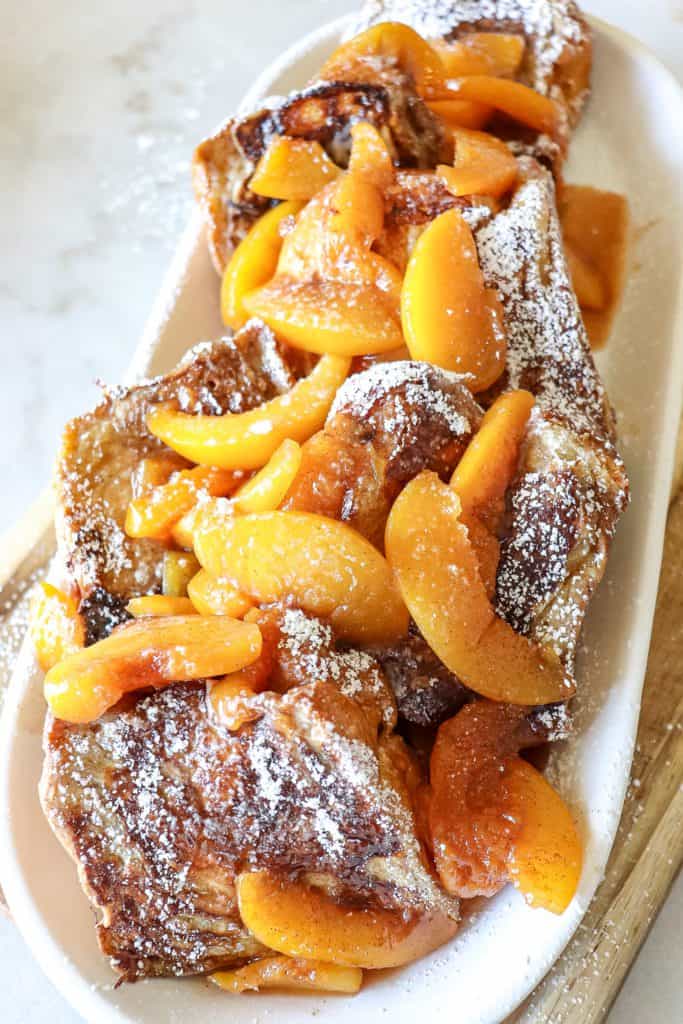 PEACH COBBLER STUFFED FRENCH TOAST