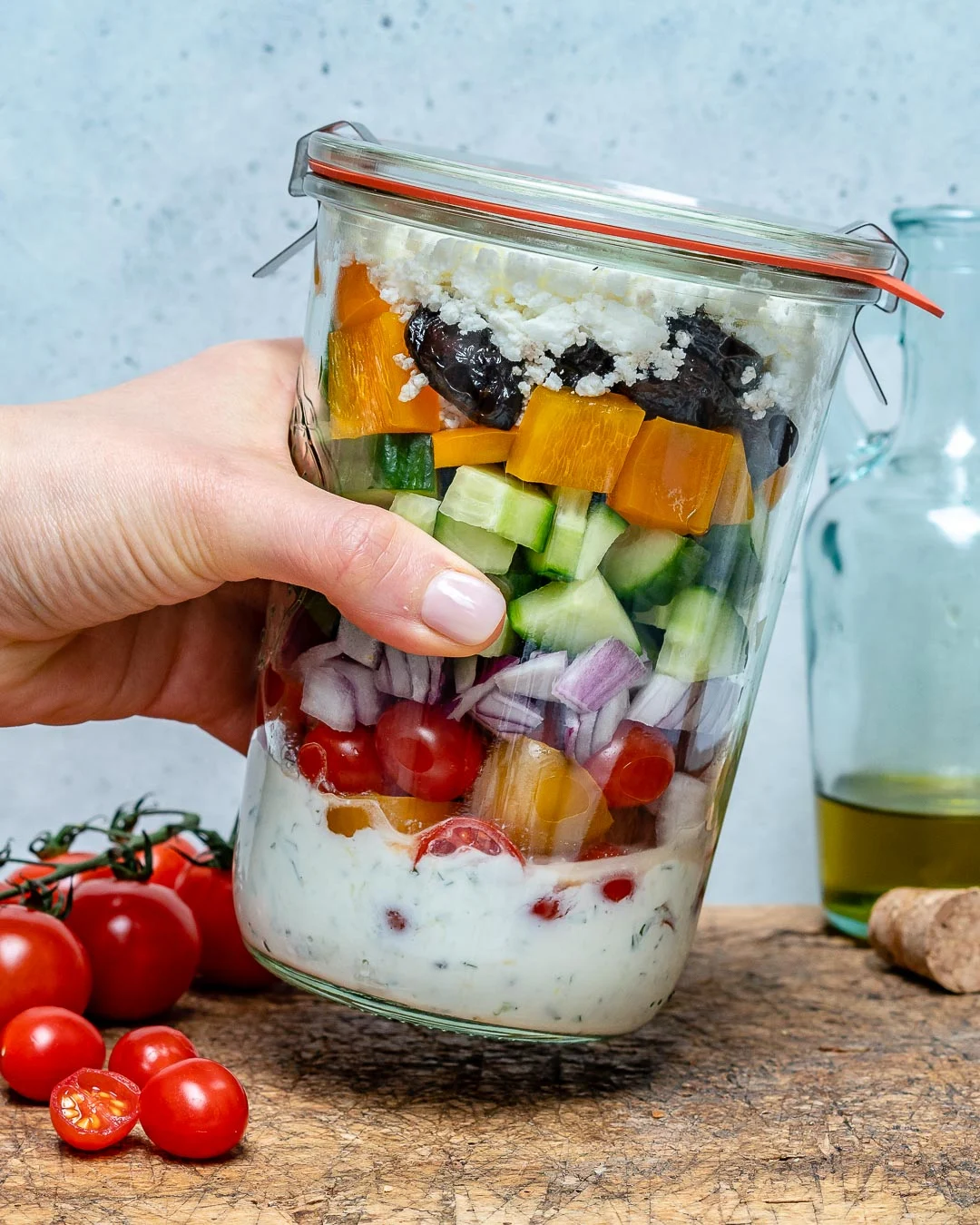 Greek Mason Jar Salad