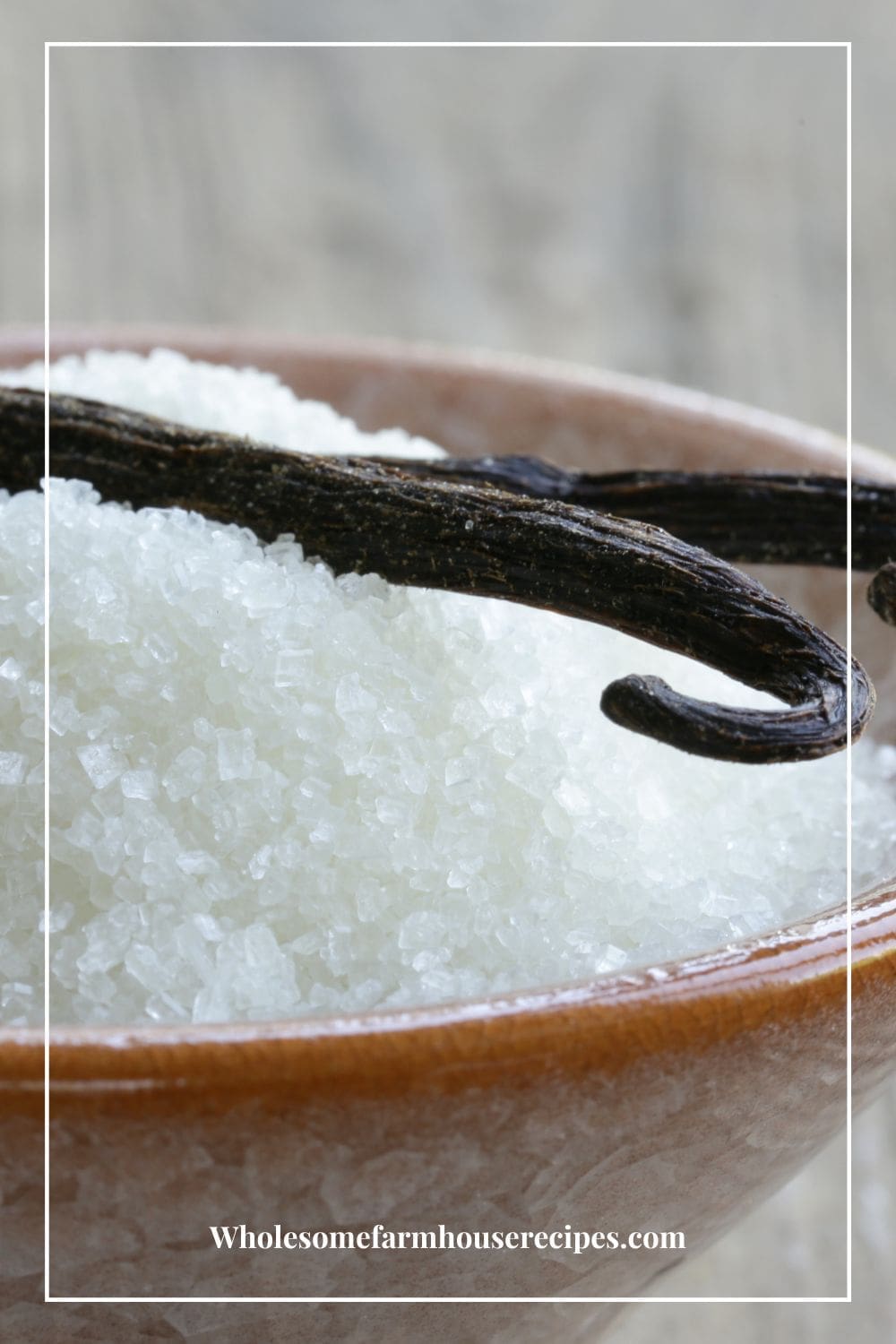 granulated sugar and vanilla bean pods