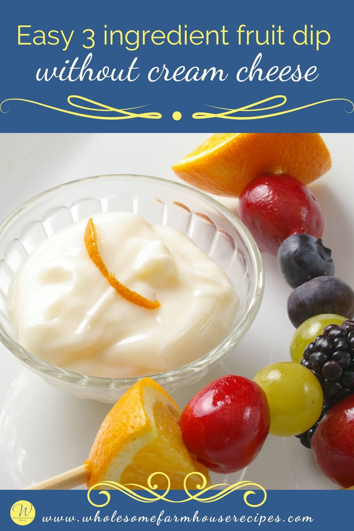 Easy 3 ingredient fruit dip without cream cheese