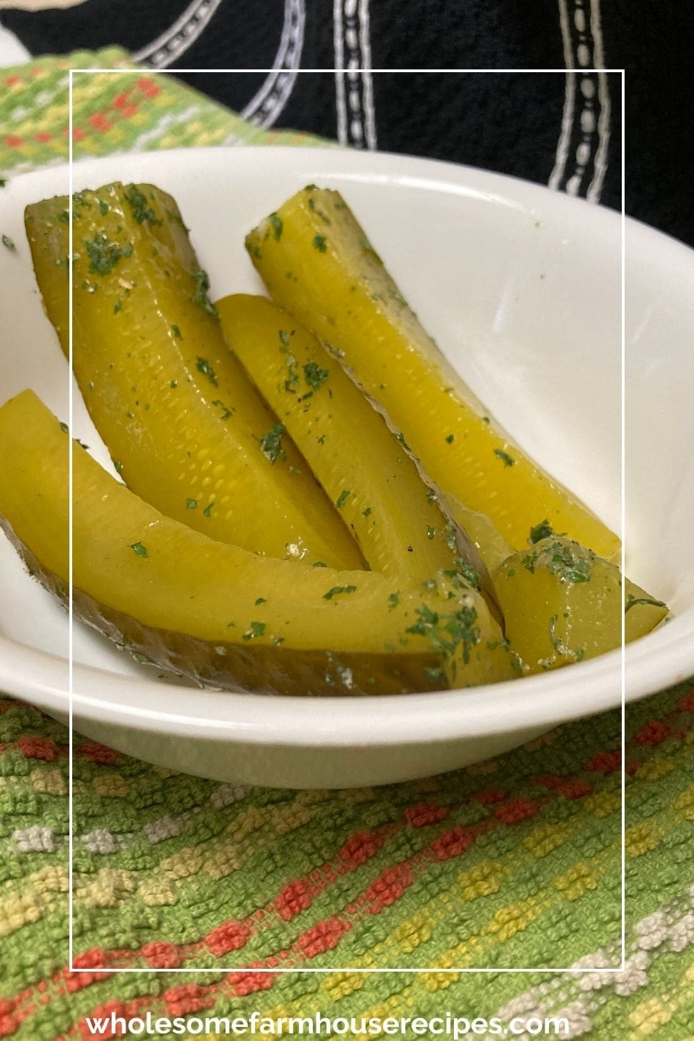 Ranch Dill Pickle Spears in a Bowl