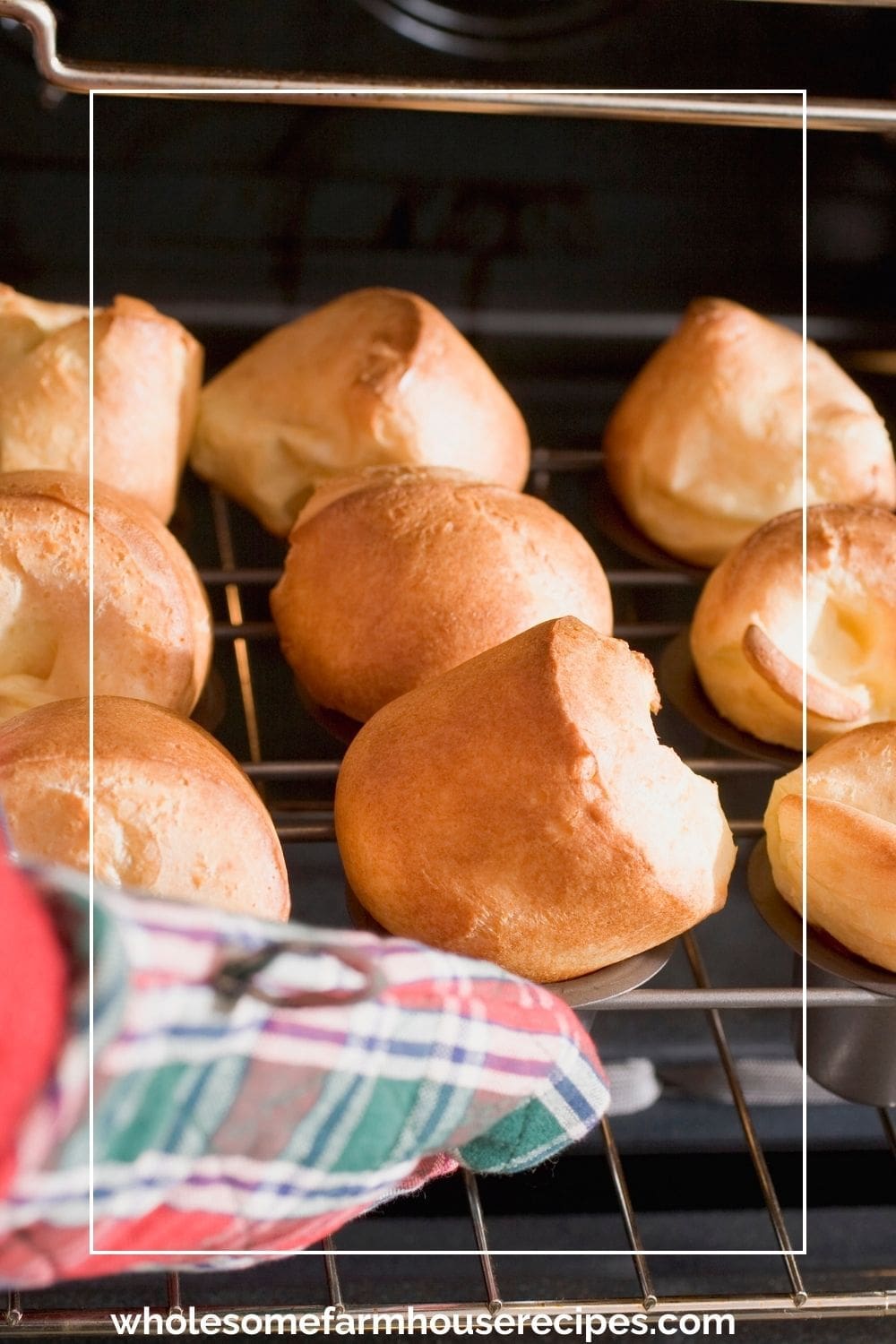 Removing a Tray of Popovers from the Oven