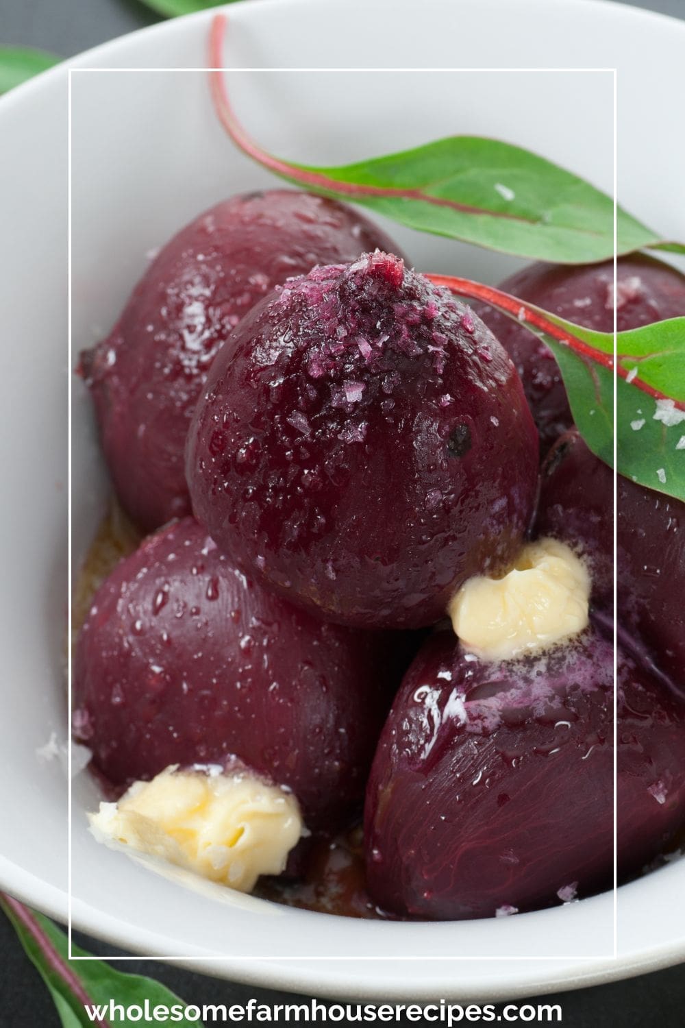 Whole Cooked Beets Served with Butter