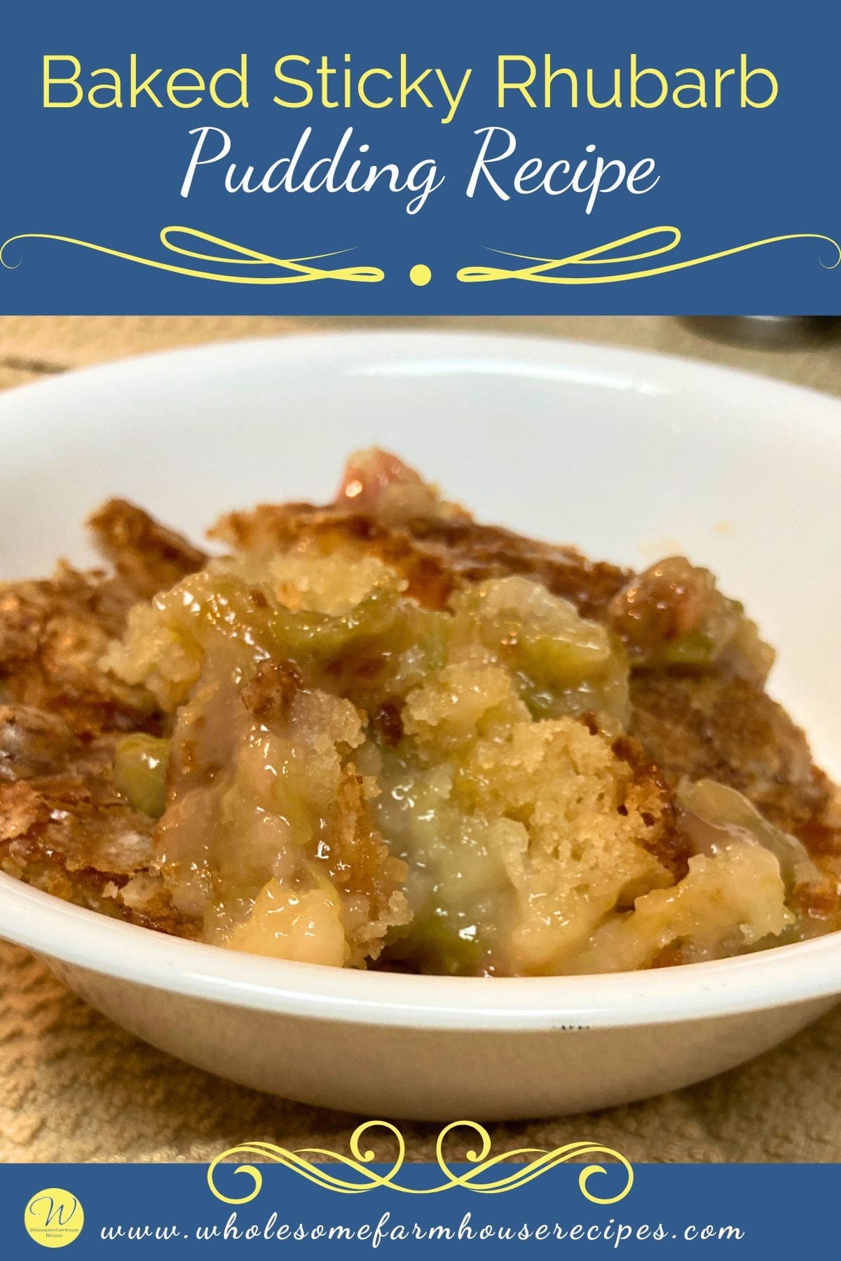 Baked Sticky Rhubarb Pudding Recipe