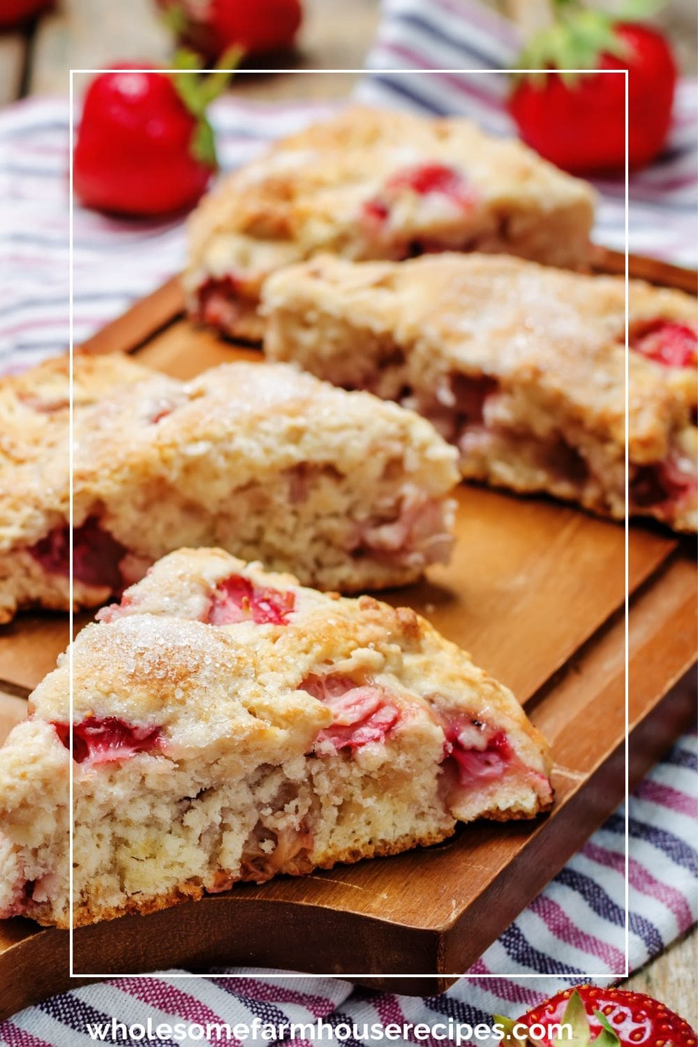 Homemade Scones with Berries on Cutting Board