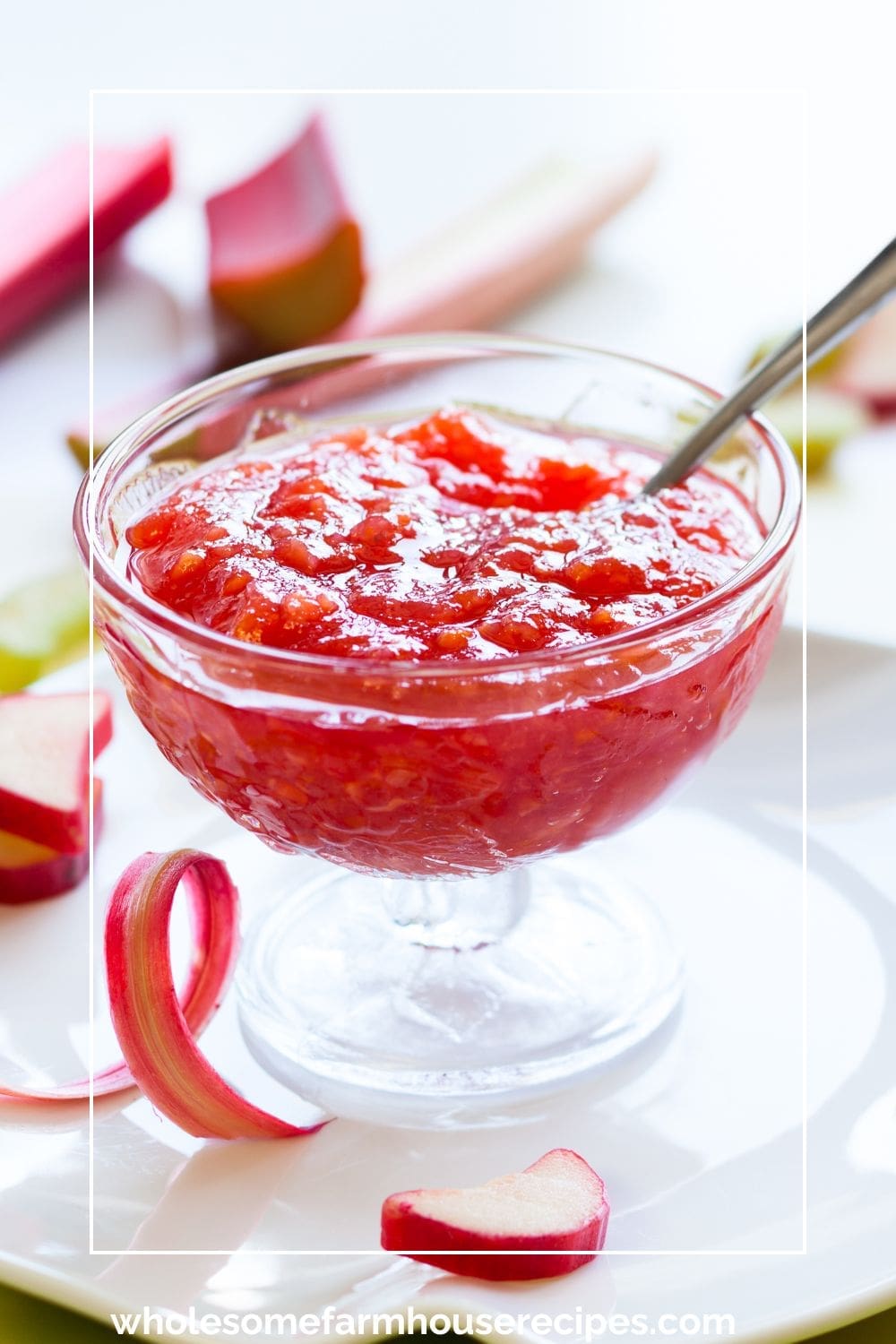 Jar of Rhubarb Jam in Serving Container