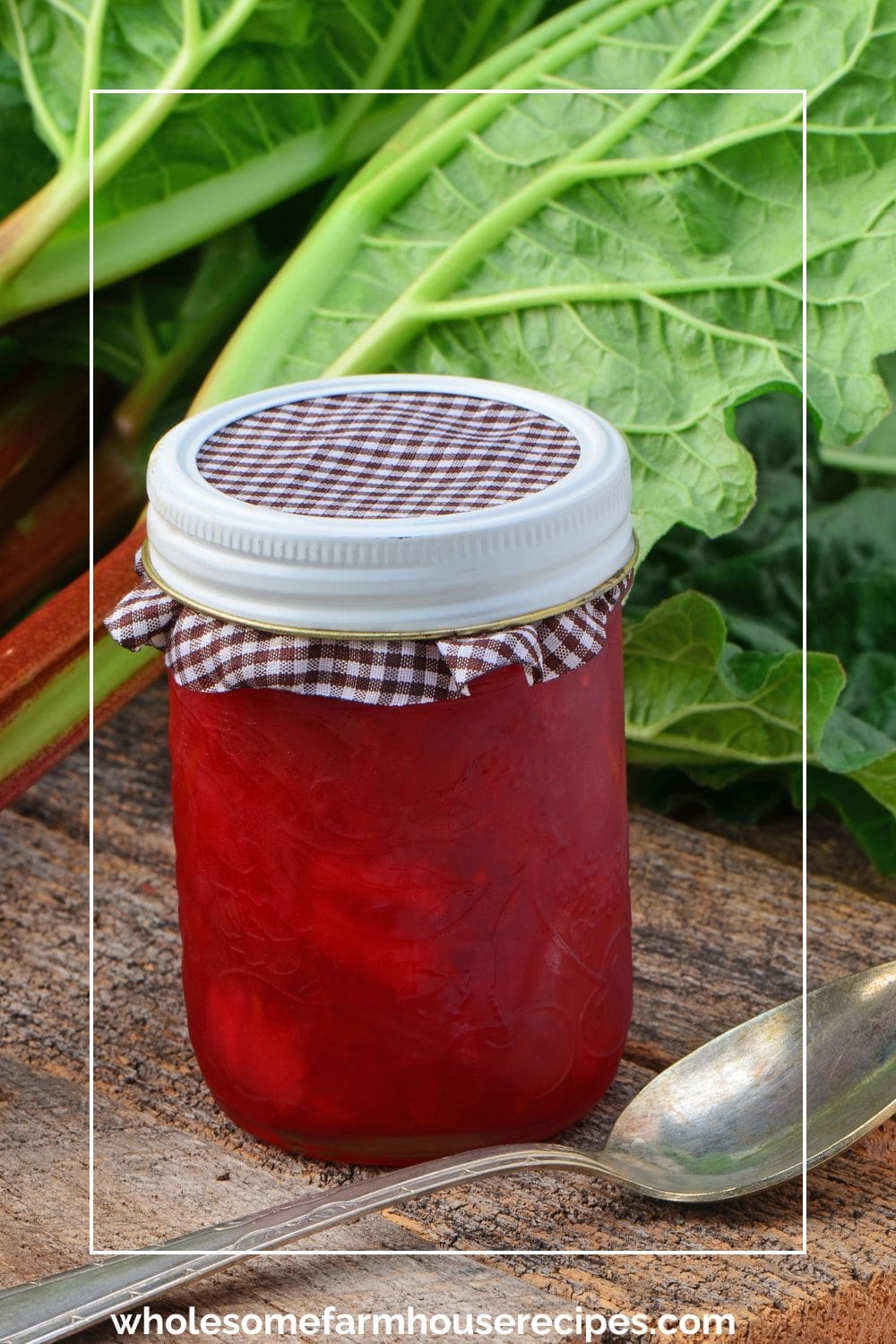 Rhubarb Jam in a Jar for Gifting