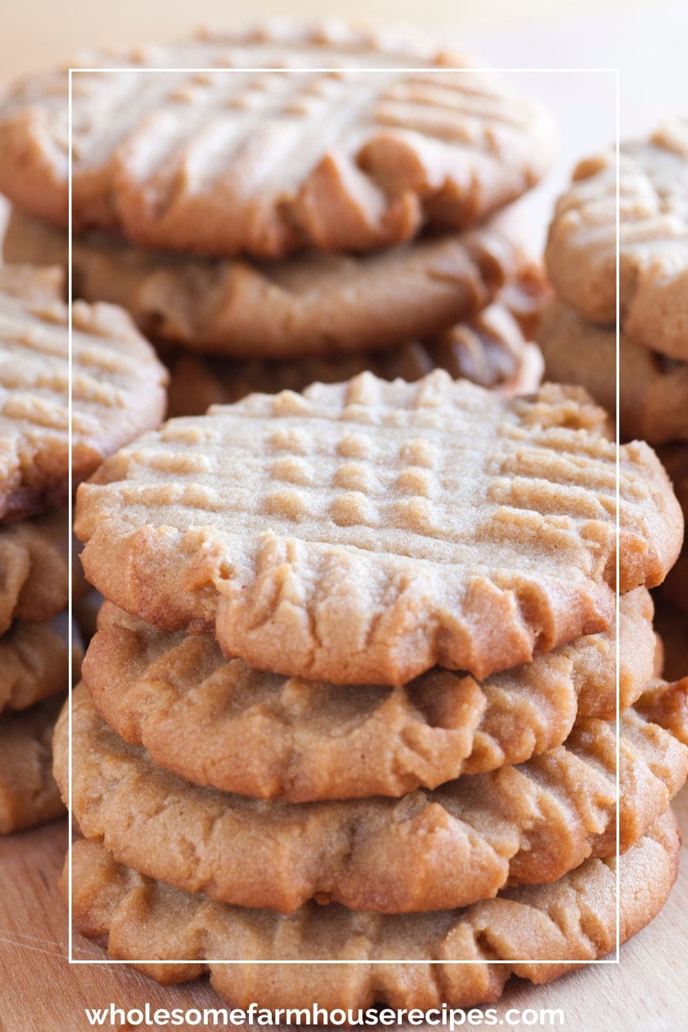 Stacks of Bakery Style Peanut Butter Cookies