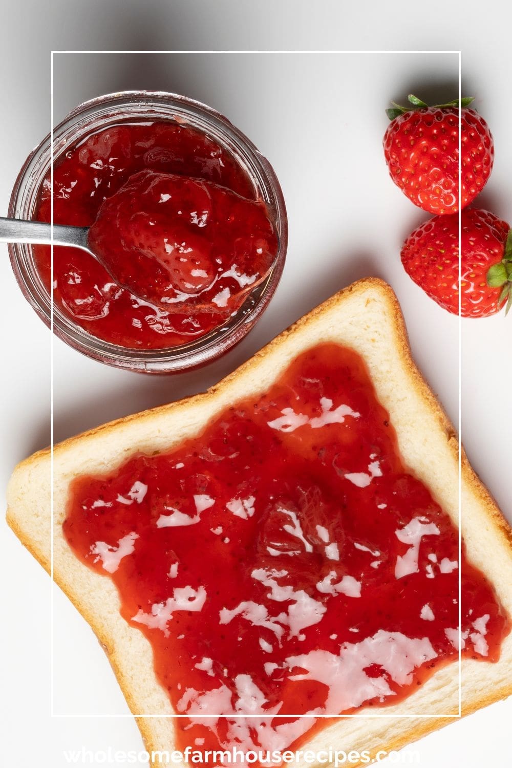 strawberry jam on toast