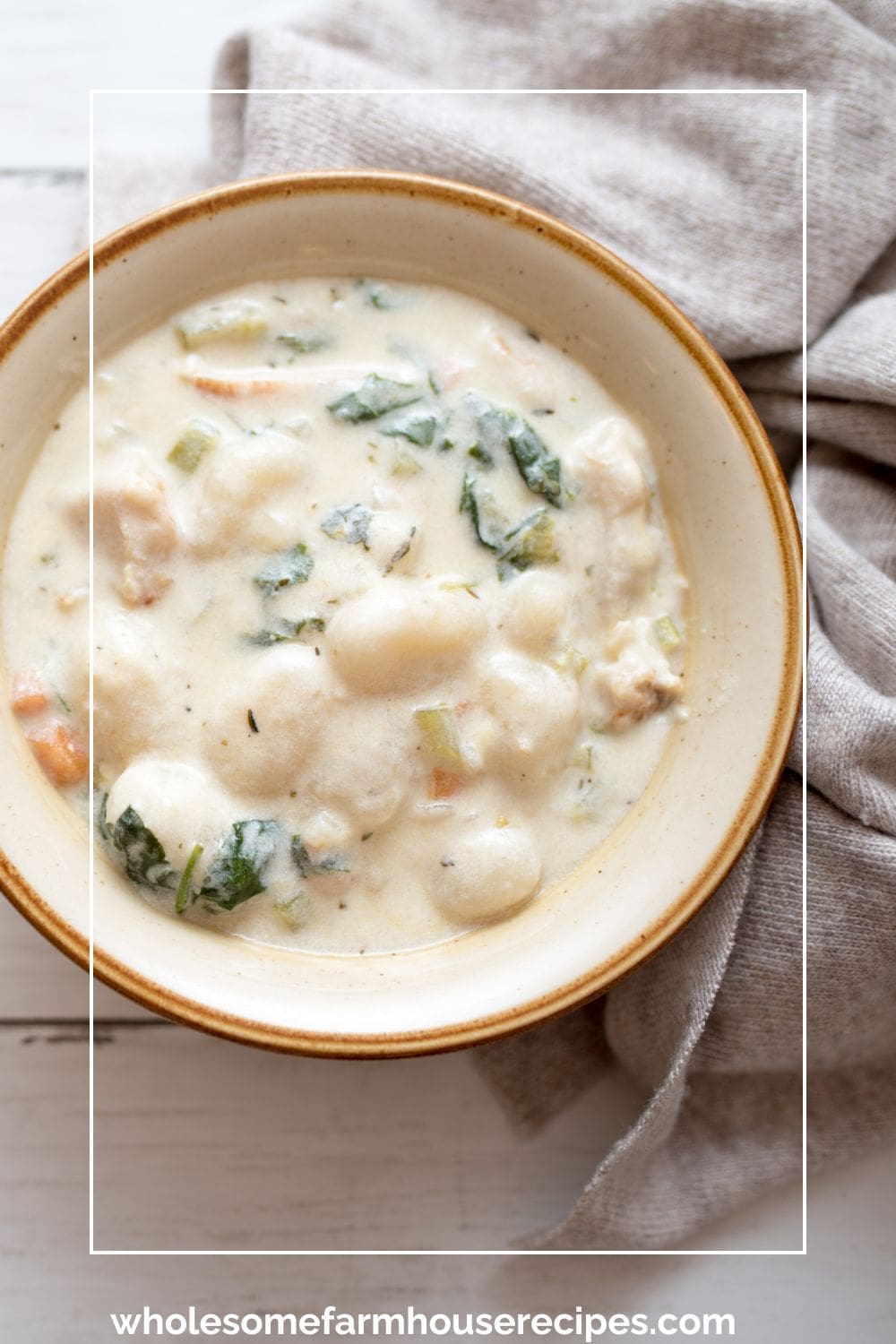 Bowl of Chicken Gnocchi Soup