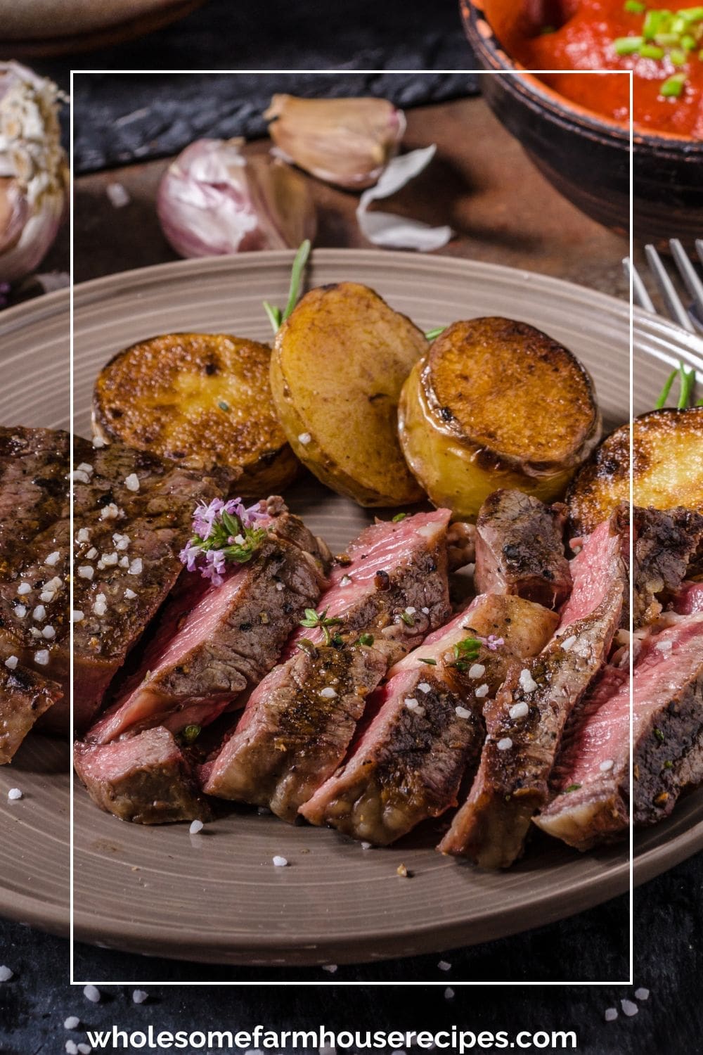 Ribeye Steak Served with Roasted Potatoes