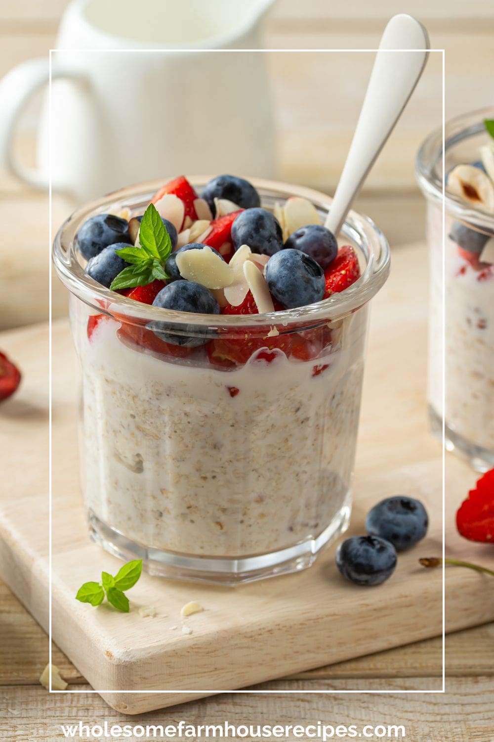 Cup of Overnight Oats with Berries and Nuts