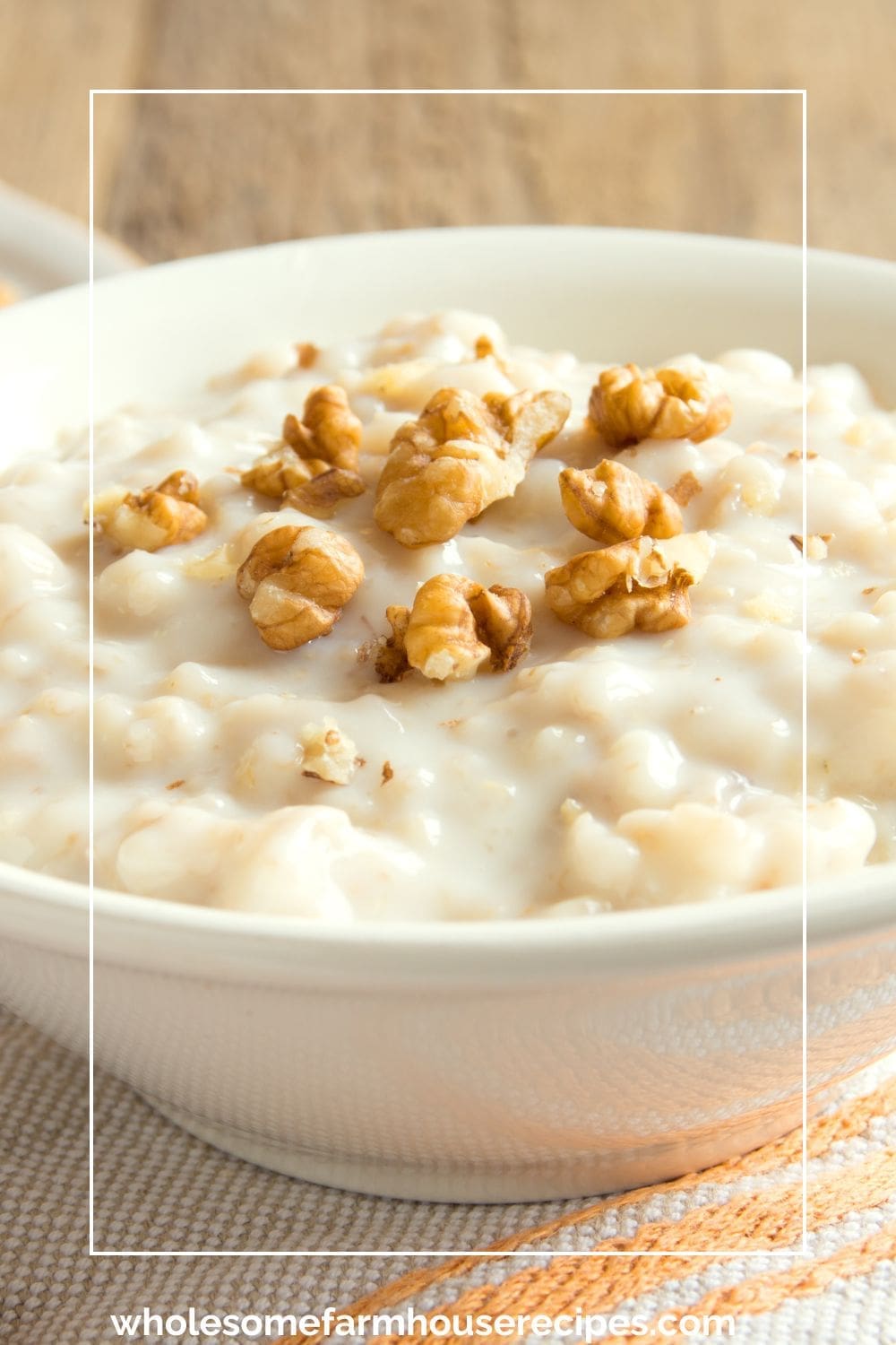 Oatmeal Topped with Walnuts