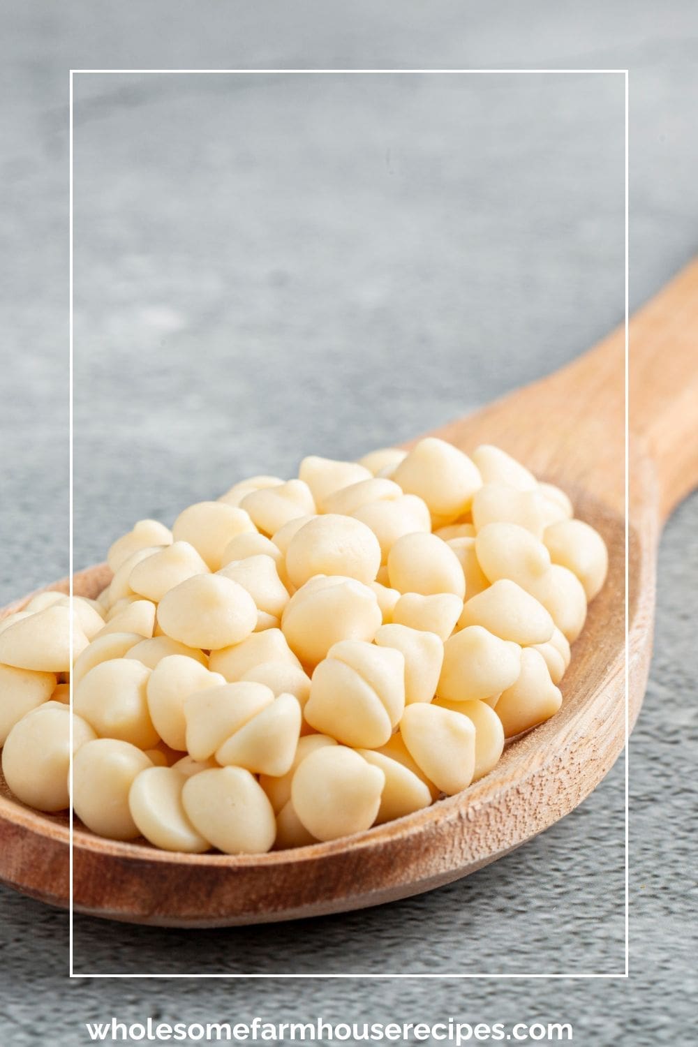 White Chocolate Chips in a Spoon