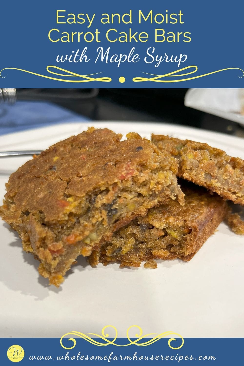 Easy and Moist Carrot Cake Bars with Maple Syrup