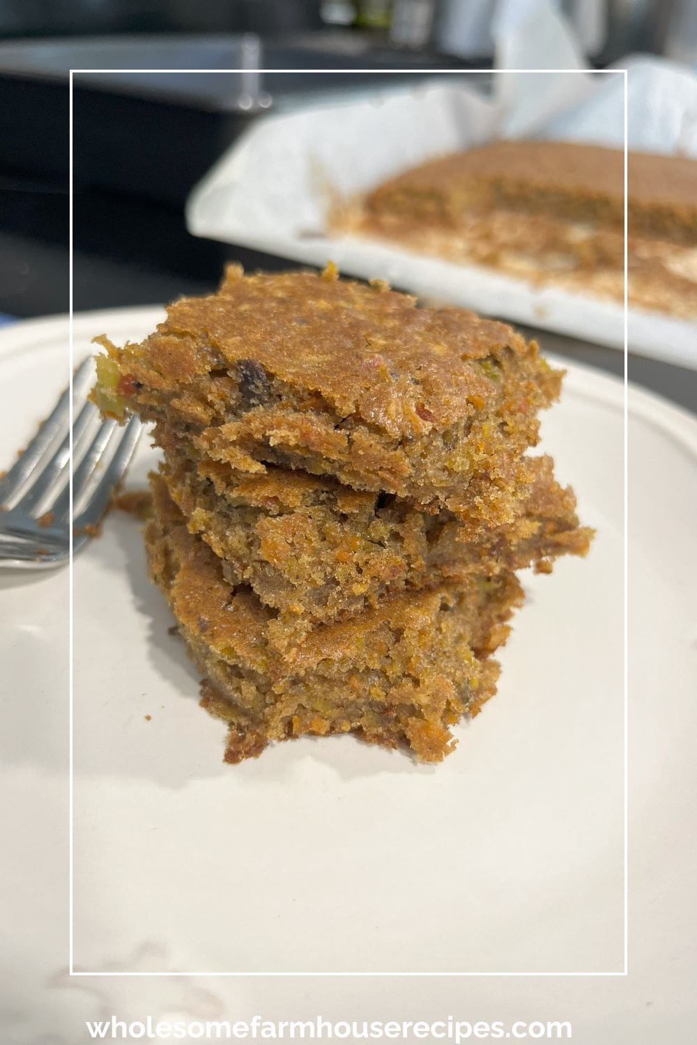 Moist Carrot Bars Stacked on a Plate