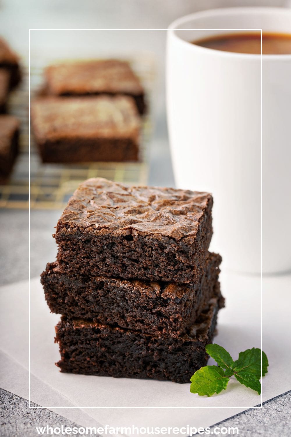 Fudgy Brownies with a Cup of Coffee