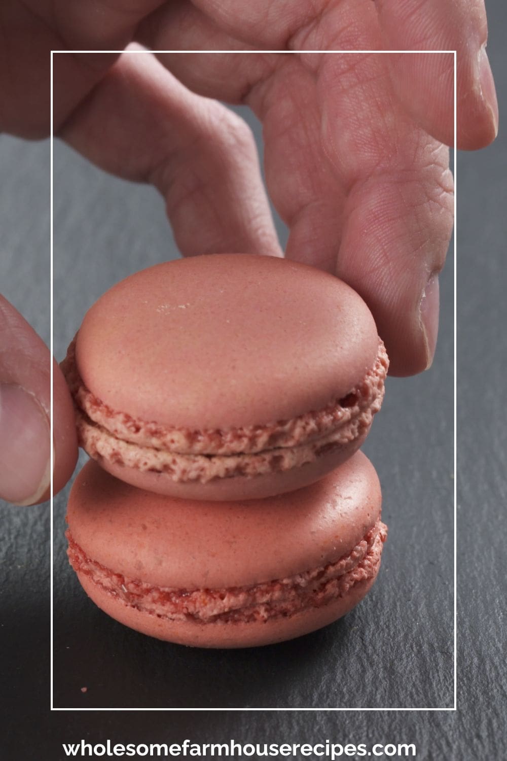 Stacking Pink Macaron Cookies