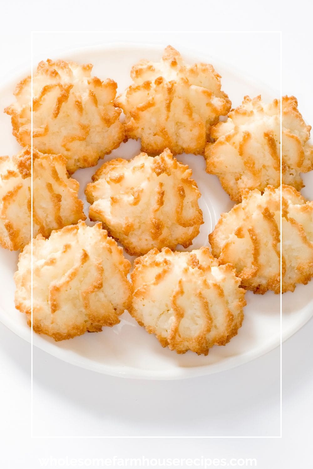 plate of golden brown coconut macaroons