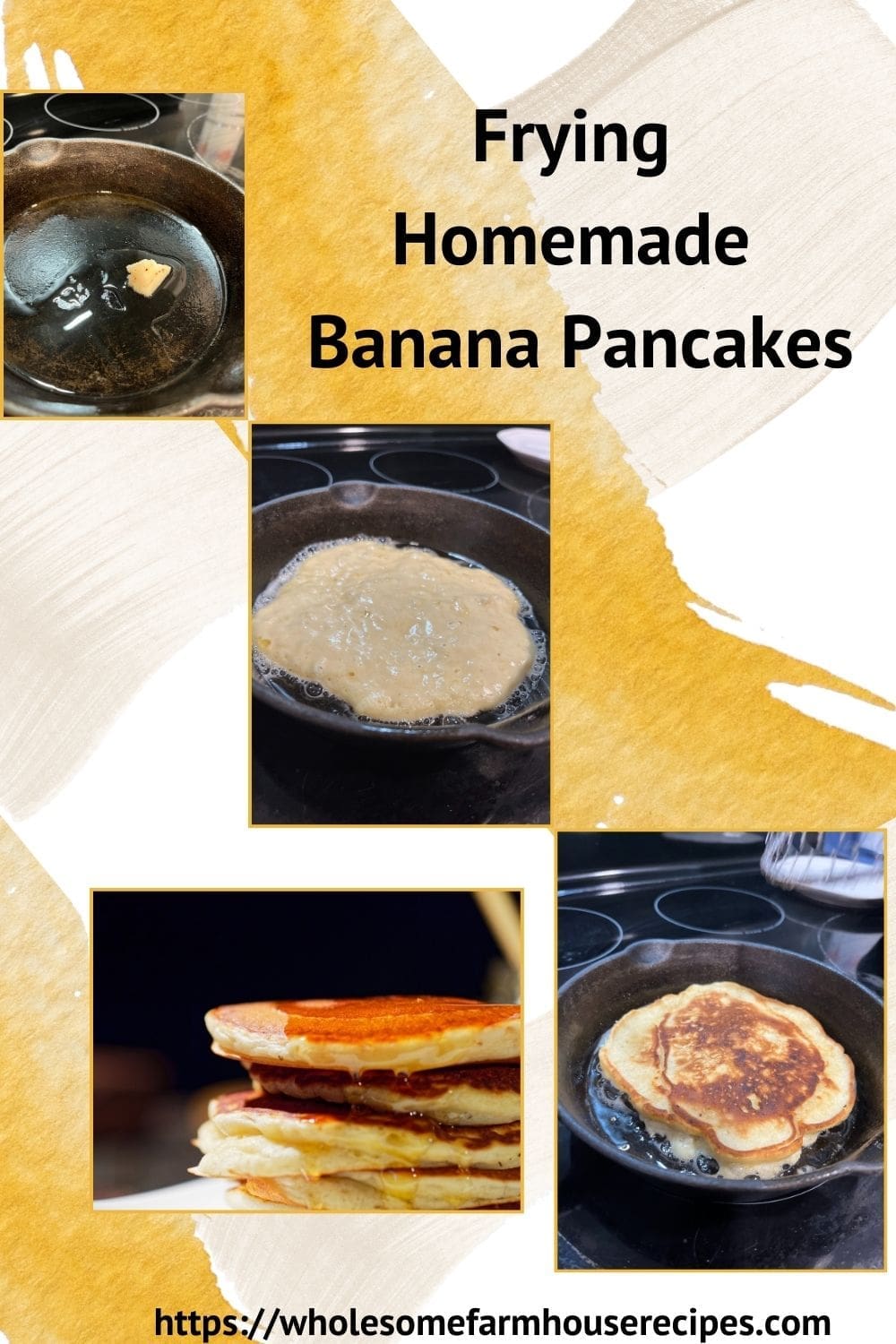 Frying Homemade Banana Pancakes