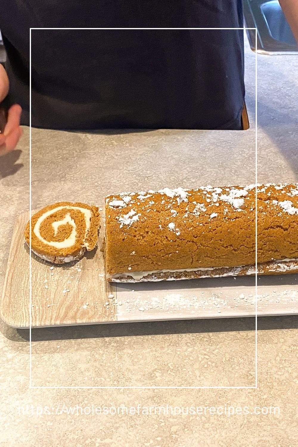 Slicing a Pumpkin Roll