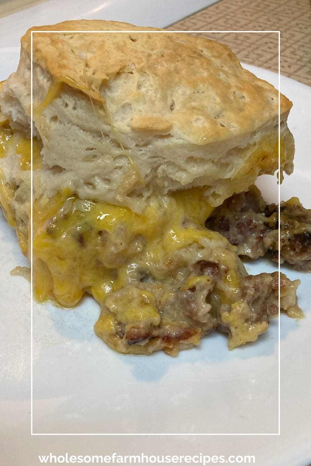 Breakfast Sandwich Casserole on Plate