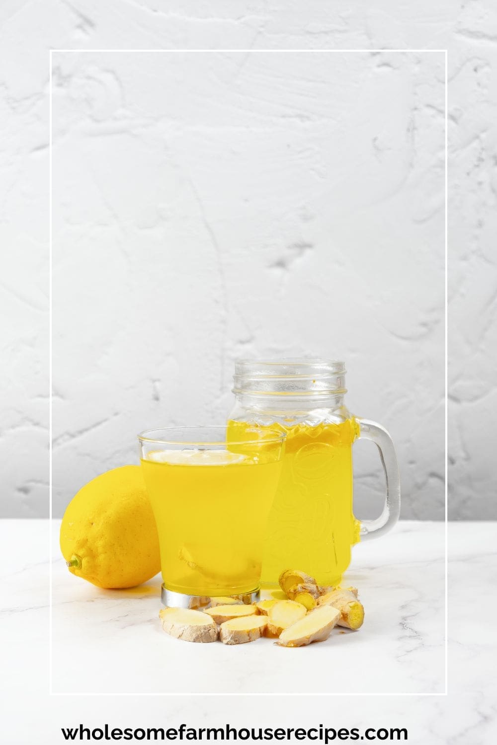 Kombucha Drink with fresh lemon juice, lemon rind, and ginger root