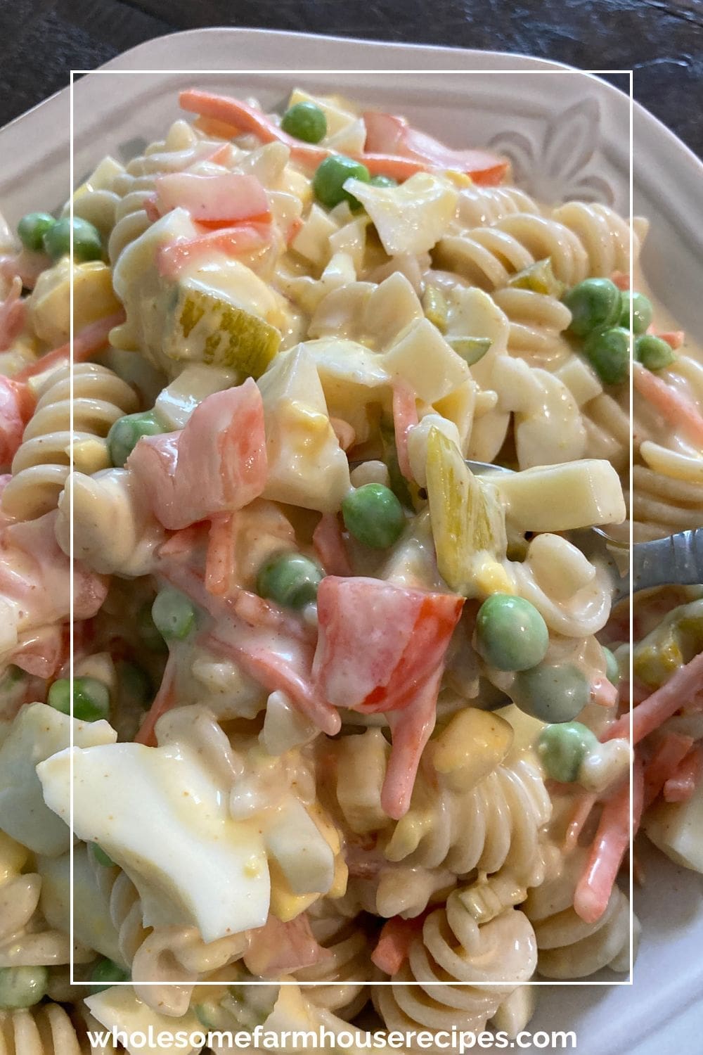 deviled egg salad in serving bowl
