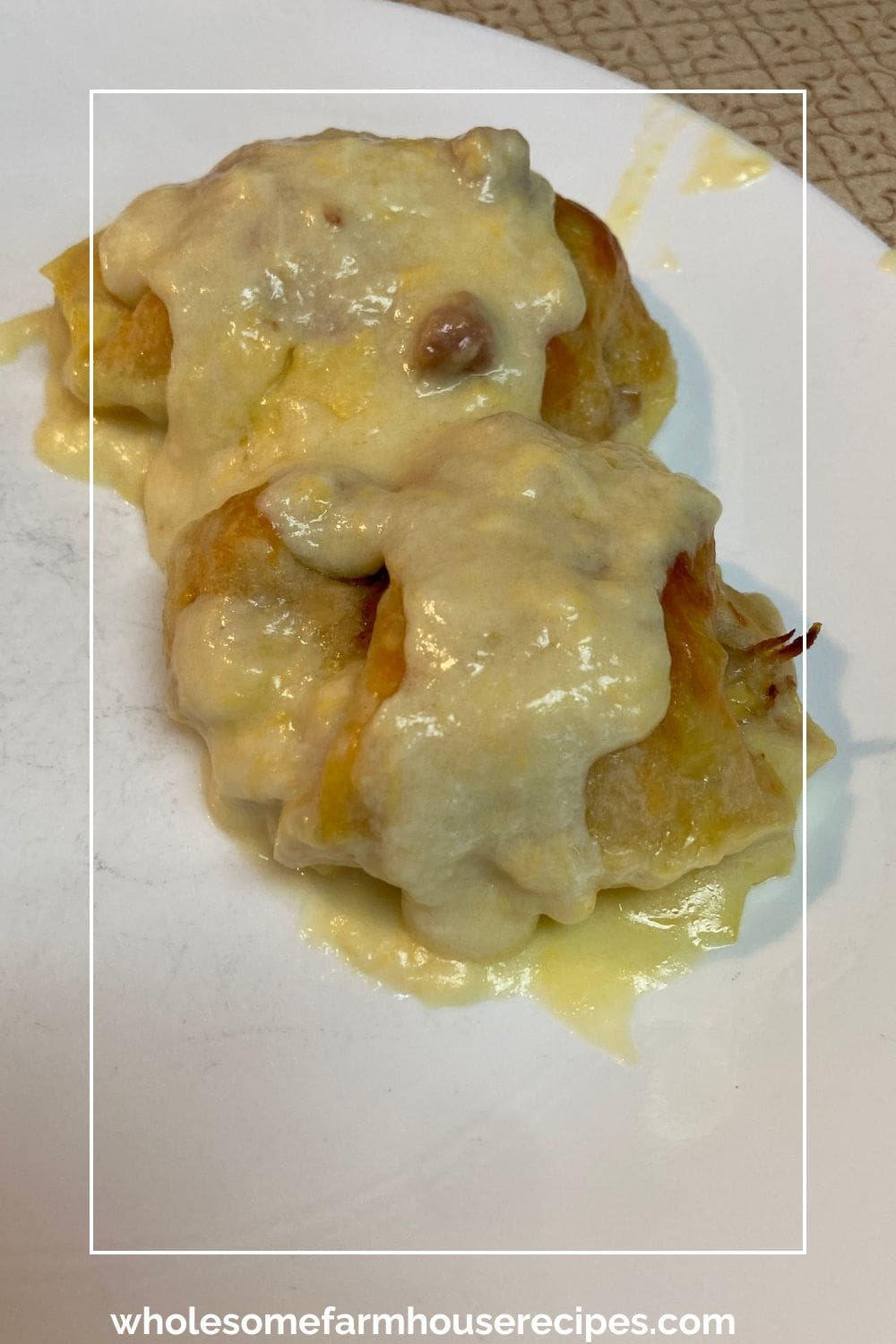 Chicken Roll Ups with Sauce on Top