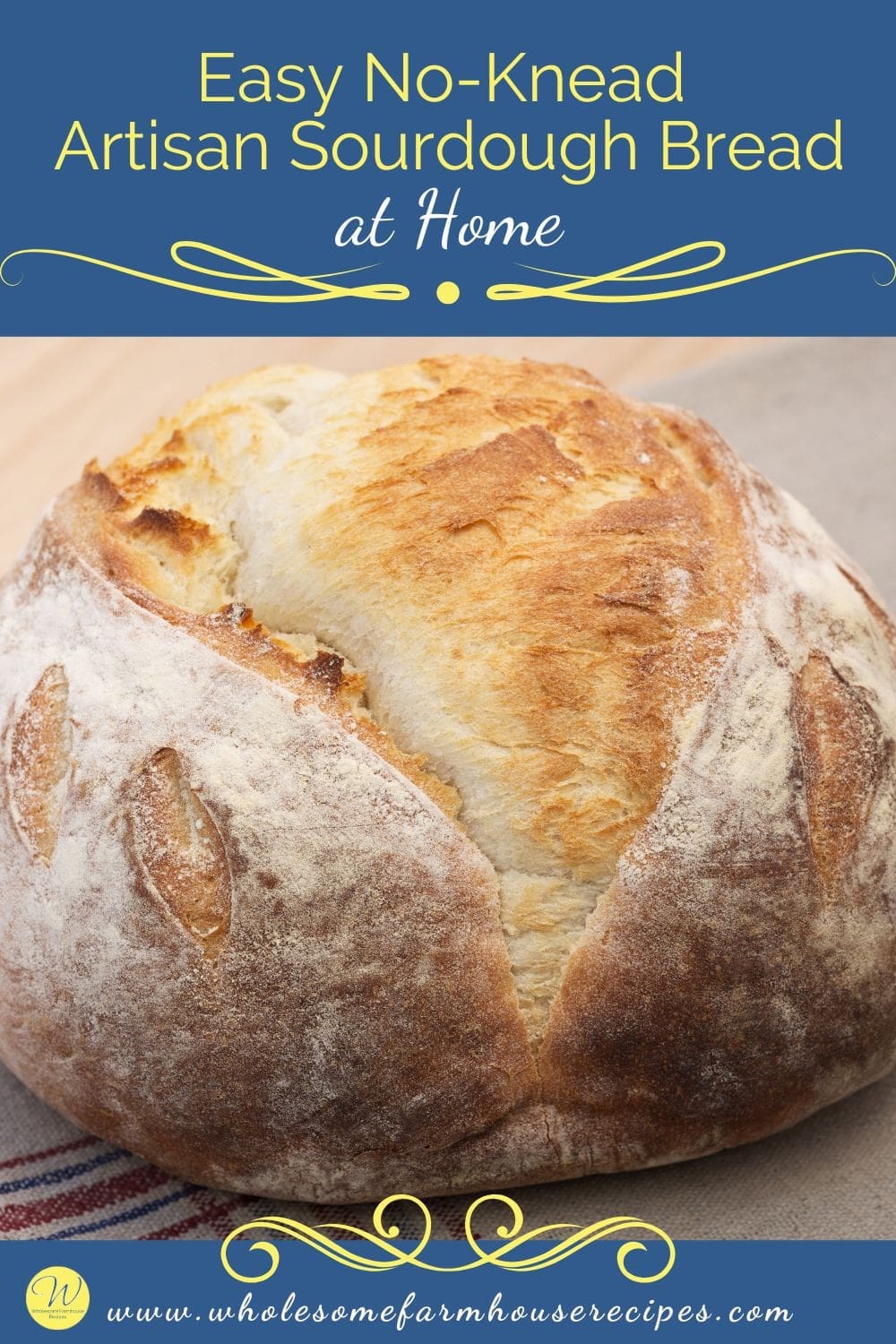 Easy No-Knead Artisan Sourdough Bread at Home