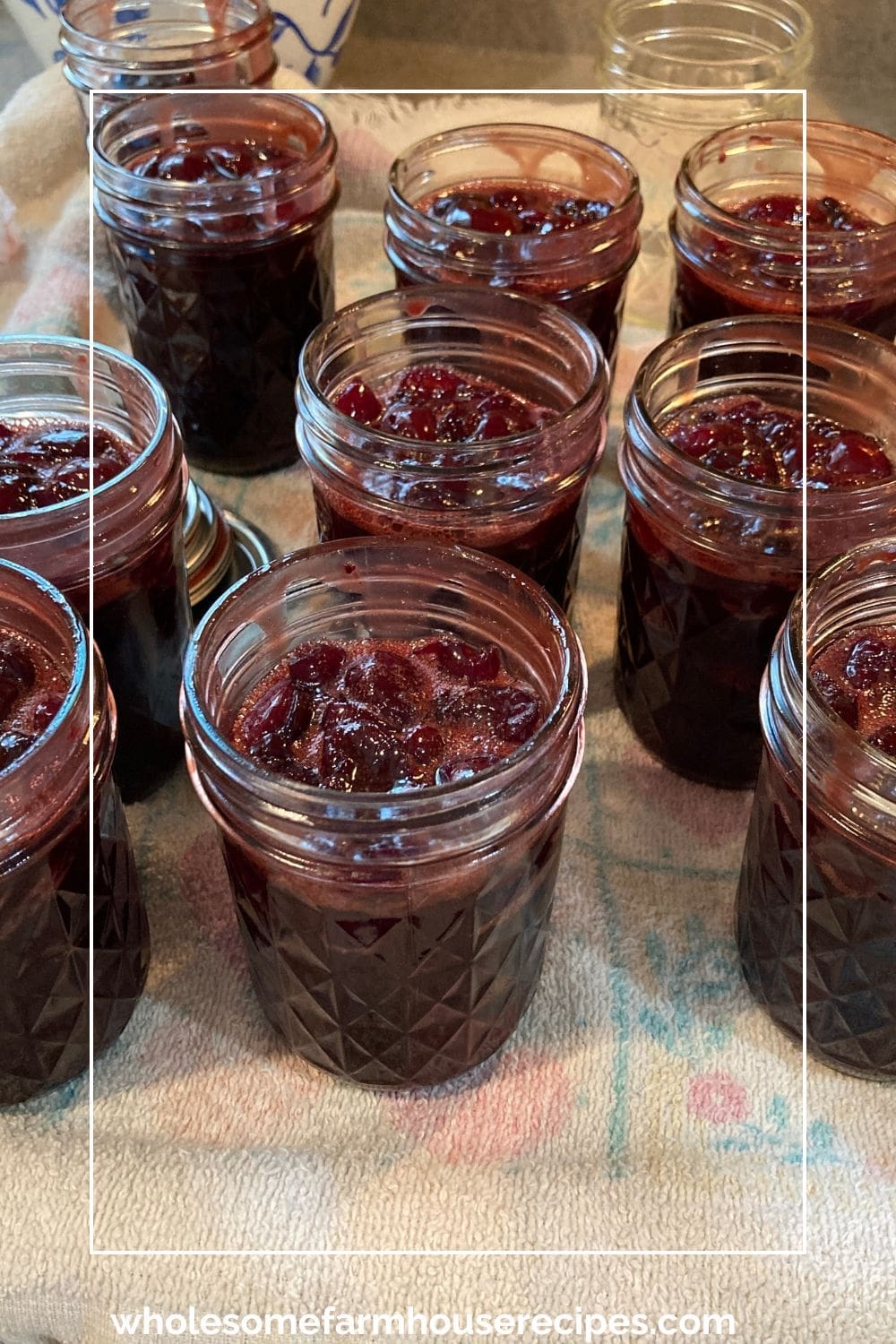 Homemade Dark Sweet Cherry and Chocolate Jam in Jars