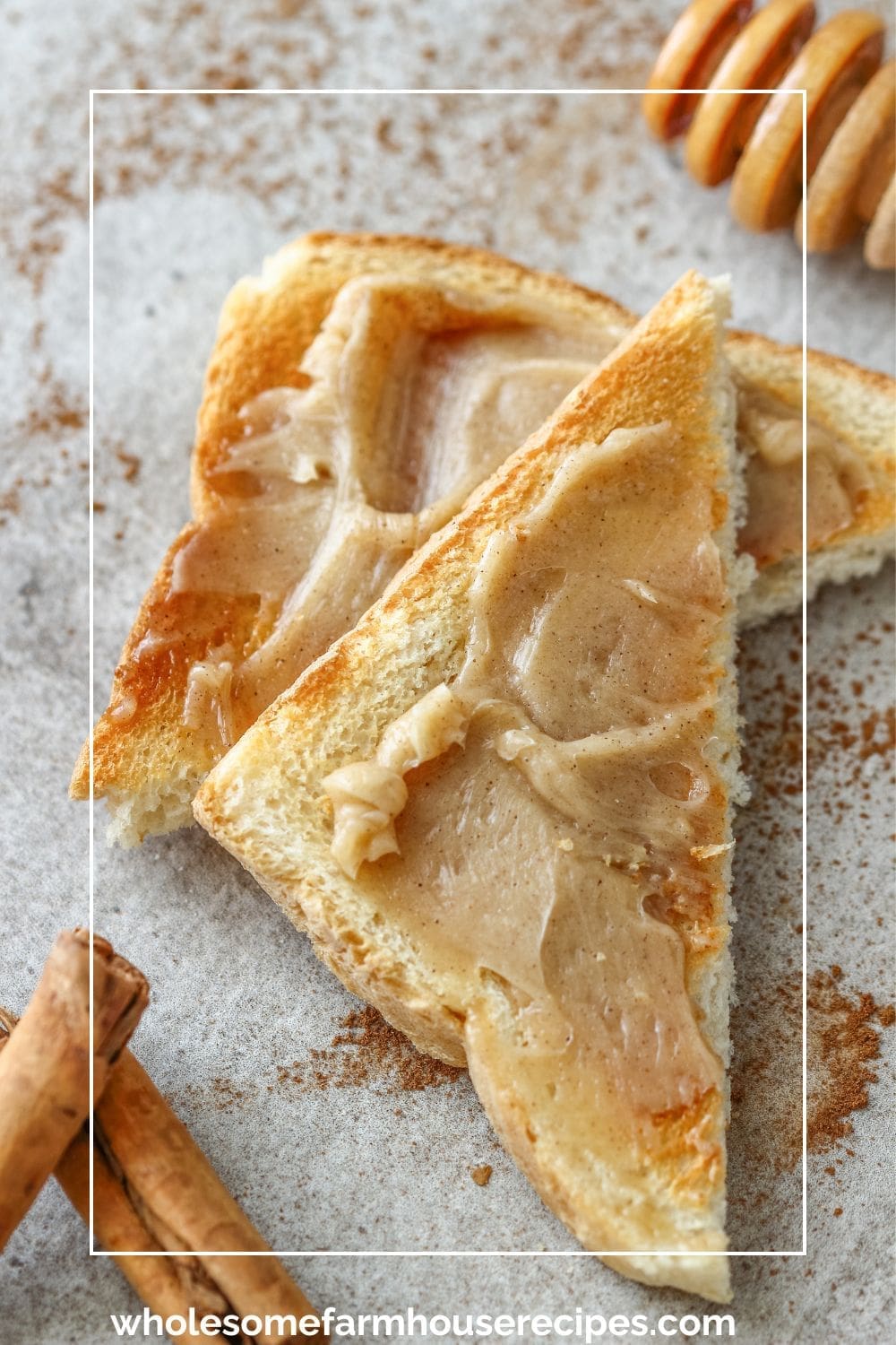 Honey cinnamon butter on toast