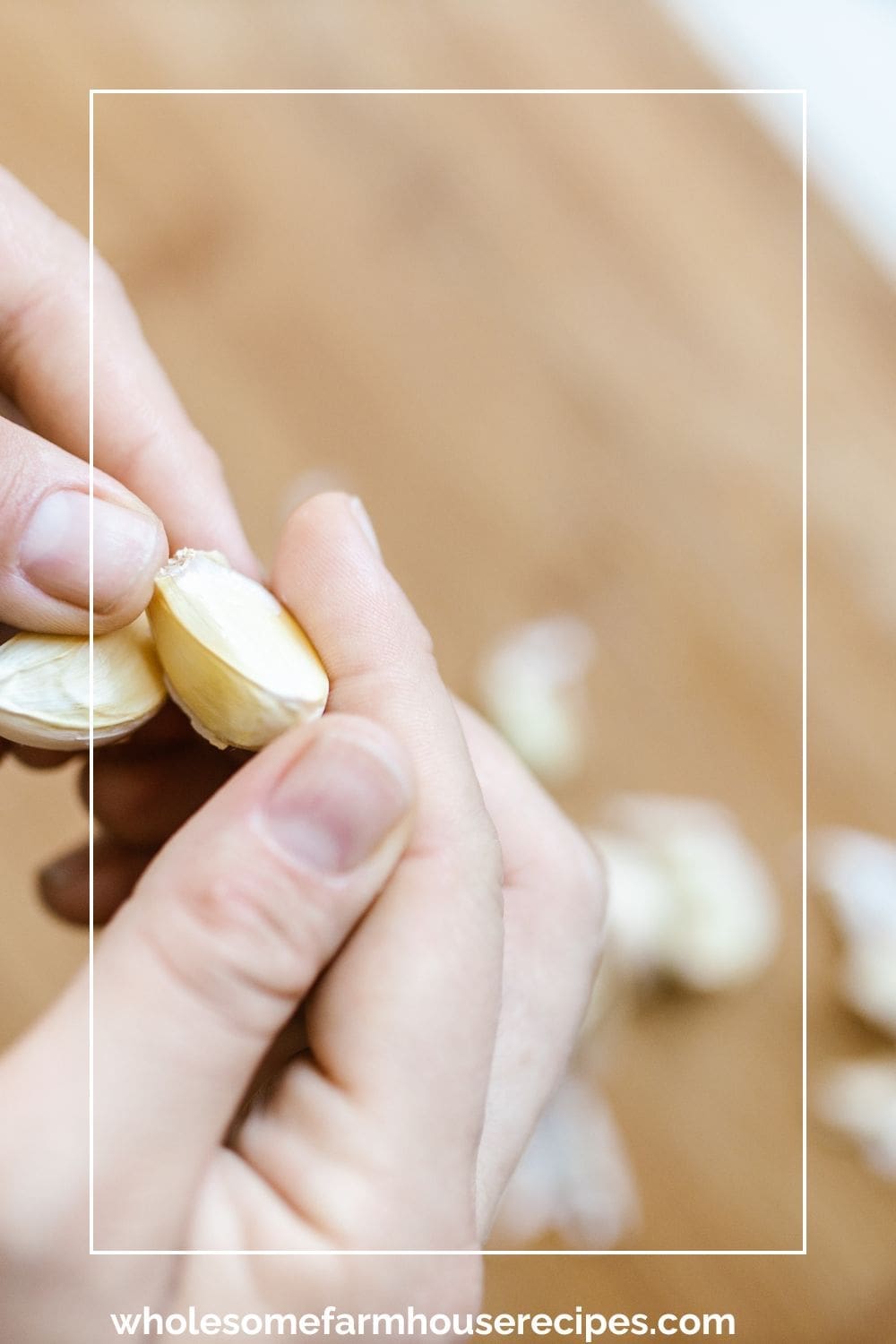 Peeling fresh garlic