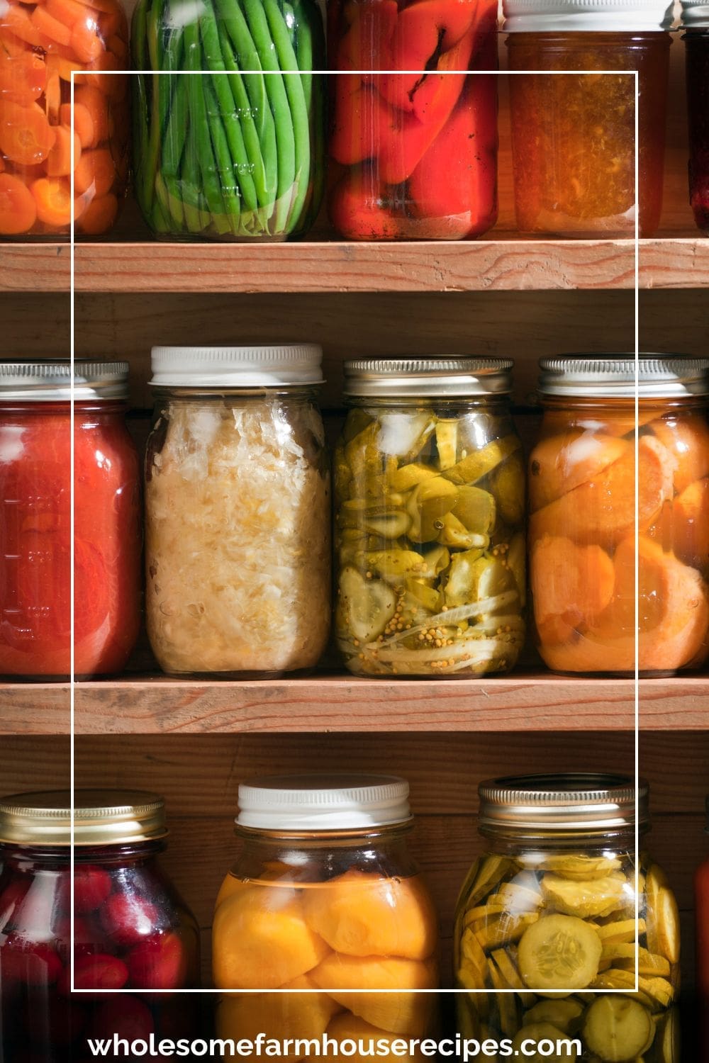 home canned produce on shelves